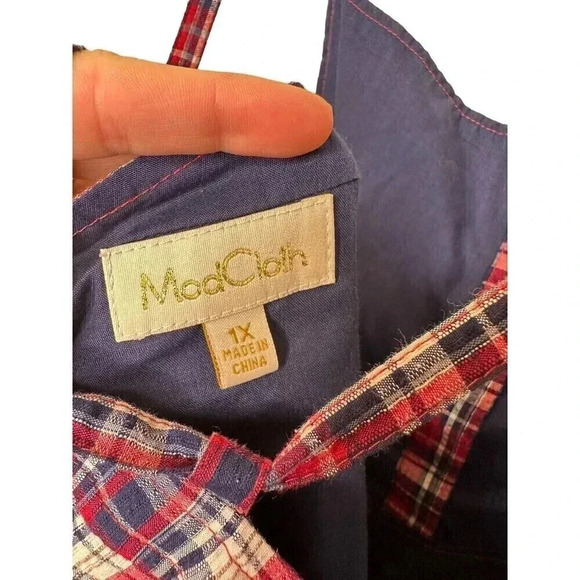 ModCloth Plaid Dress Blue Red Size 1x - Picture 10 of 10